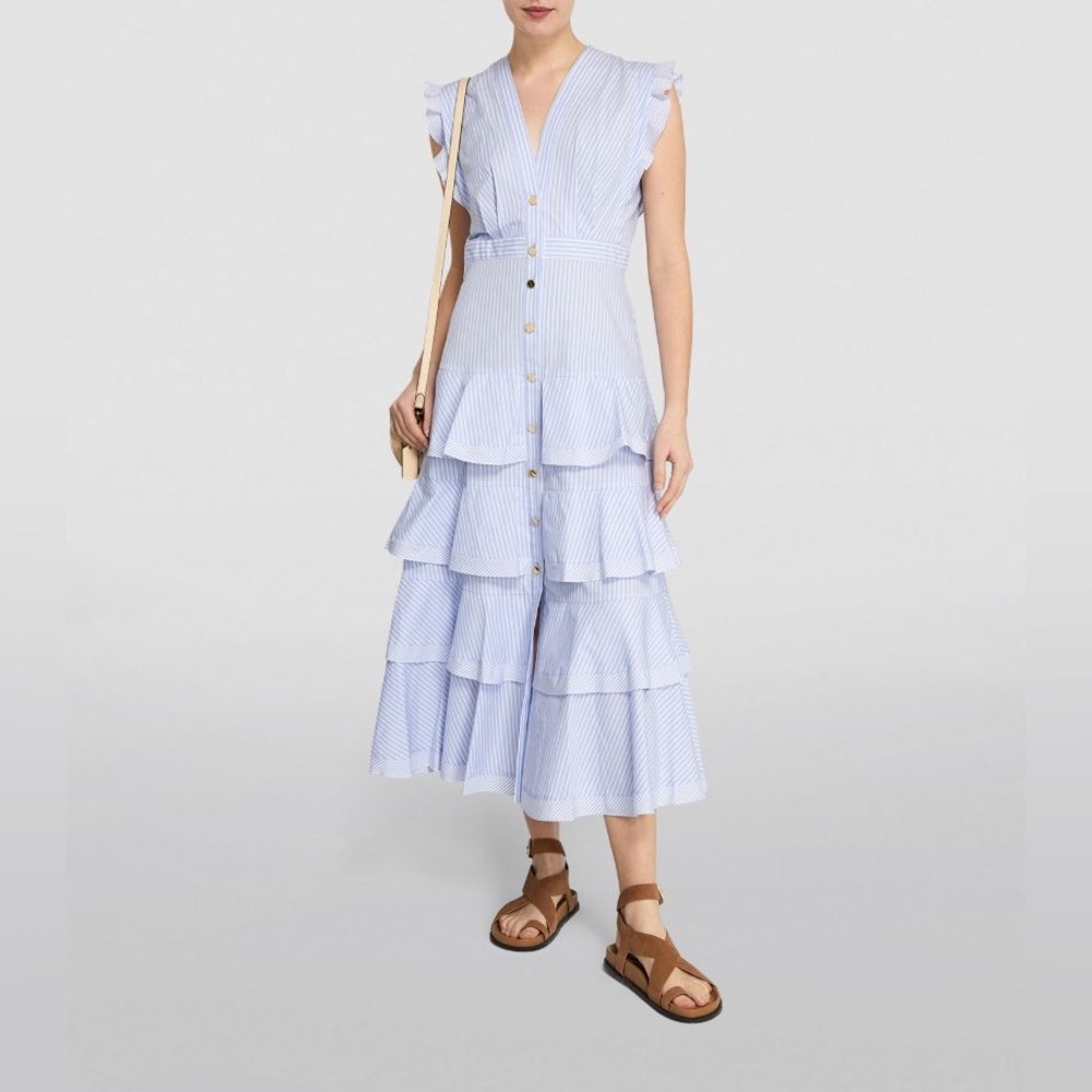 Sandro Maude Tiered Midi Dress